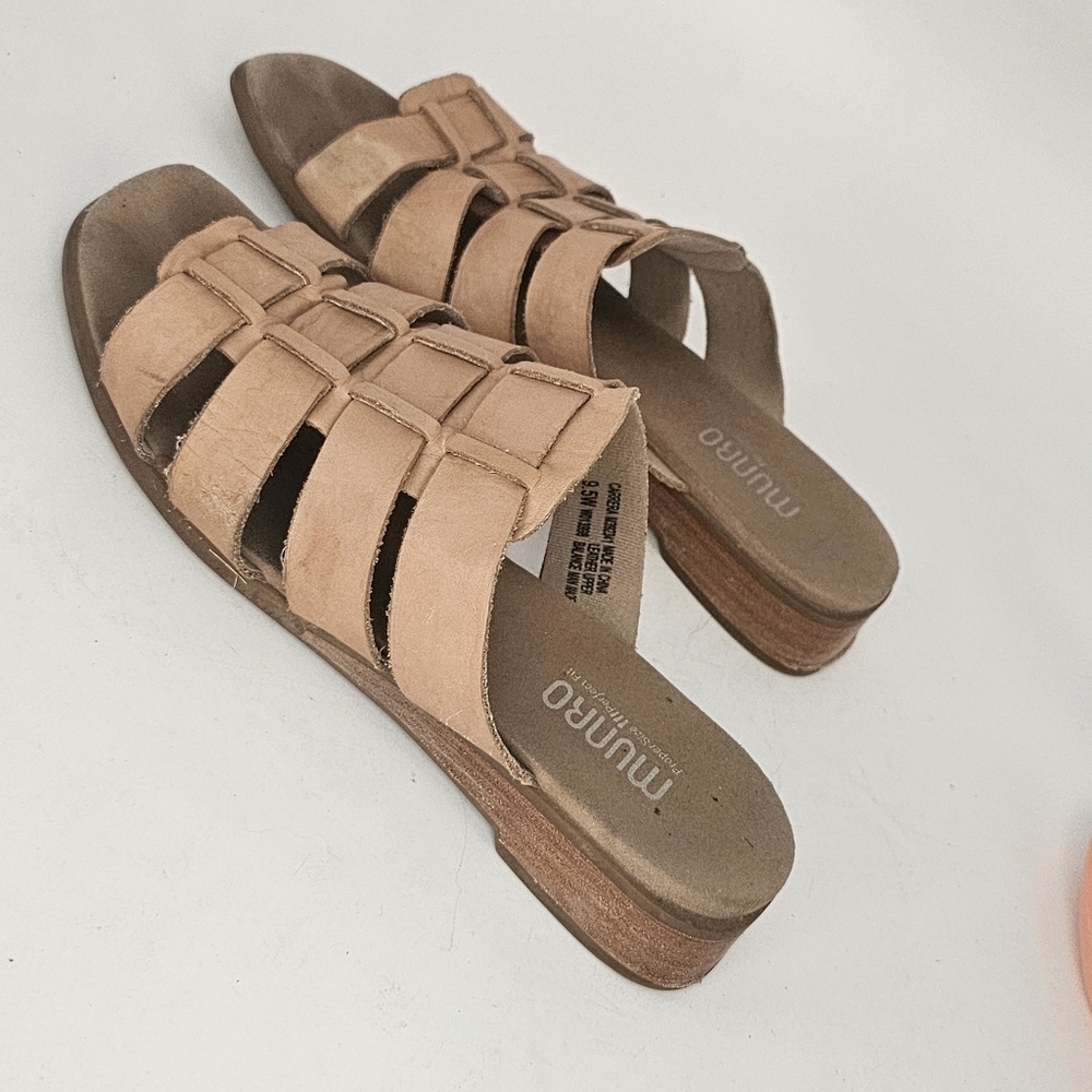 Munro Carrera Gladiator Sandal Tan Calf Leather Women’s Size 9.5 Wide - Picture 10 of 12